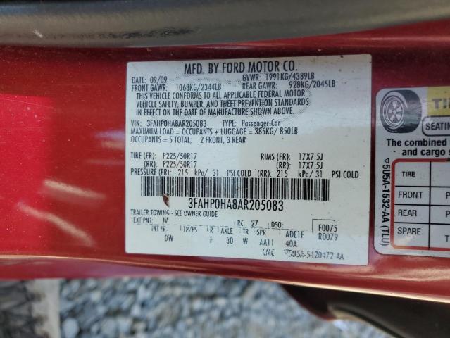 Photo 11 VIN: 3FAHP0HA8AR205083 - FORD FUSION 