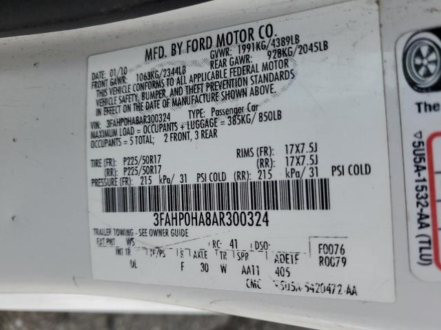 Photo 11 VIN: 3FAHP0HA8AR300324 - FORD FUSION 