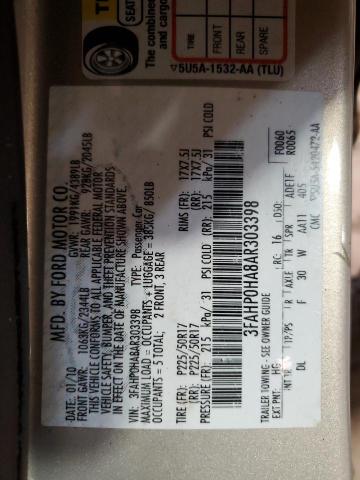 Photo 11 VIN: 3FAHP0HA8AR303398 - FORD FUSION SE 