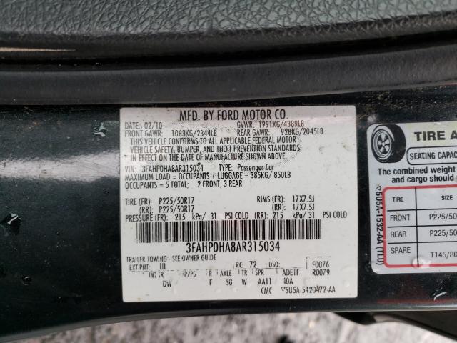 Photo 9 VIN: 3FAHP0HA8AR315034 - FORD FUSION SE 