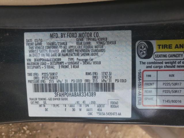 Photo 11 VIN: 3FAHP0HA8AR334389 - FORD FUSION 