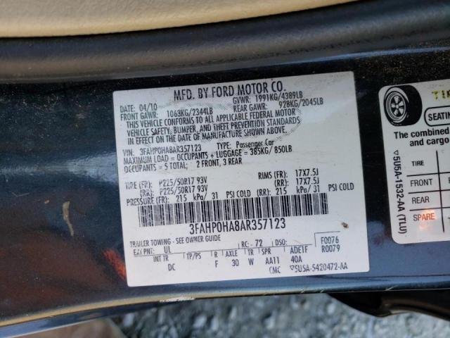 Photo 9 VIN: 3FAHP0HA8AR357123 - FORD FUSION SE 