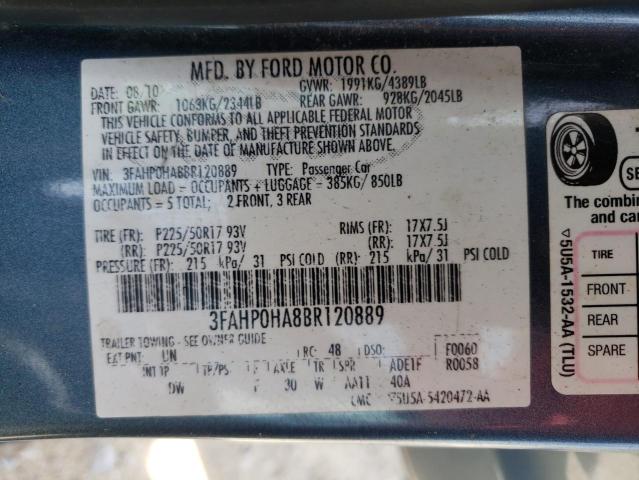 Photo 11 VIN: 3FAHP0HA8BR120889 - FORD FUSION 