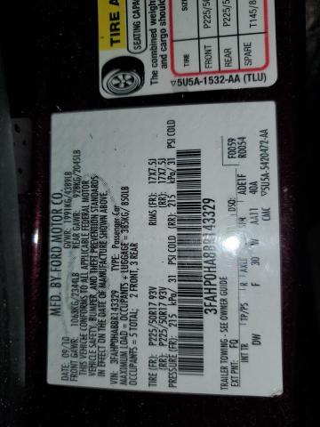 Photo 11 VIN: 3FAHP0HA8BR143329 - FORD FUSION SE 