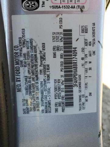 Photo 9 VIN: 3FAHP0HA8BR174094 - FORD FUSION SE 