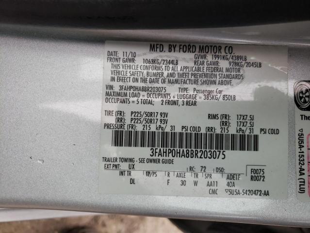 Photo 9 VIN: 3FAHP0HA8BR203075 - FORD FUSION SE 