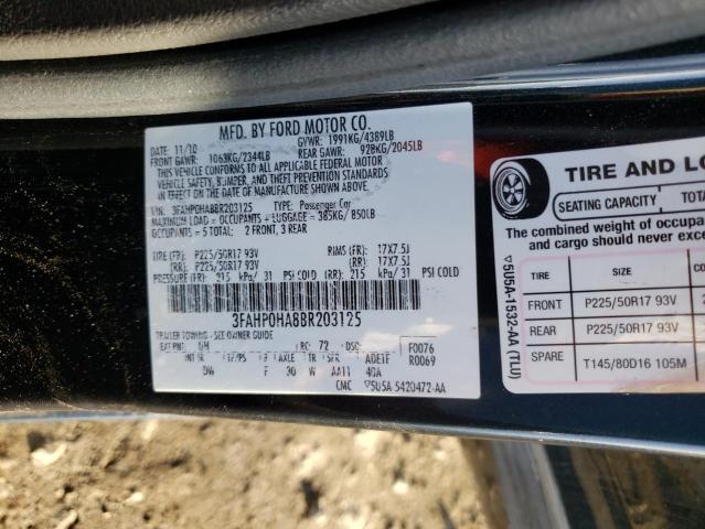 Photo 9 VIN: 3FAHP0HA8BR203125 - FORD FUSION SE 