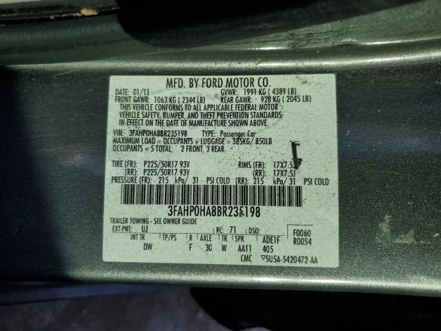 Photo 11 VIN: 3FAHP0HA8BR235198 - FORD FUSION 