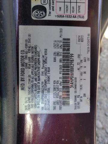 Photo 9 VIN: 3FAHP0HA8BR298799 - FORD FUSION SE 