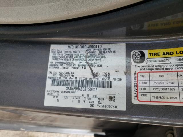 Photo 9 VIN: 3FAHP0HA8CR150346 - FORD FUSION SE 