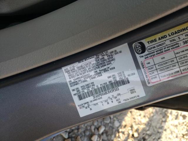 Photo 9 VIN: 3FAHP0HA8CR439503 - FORD FUSION SE 