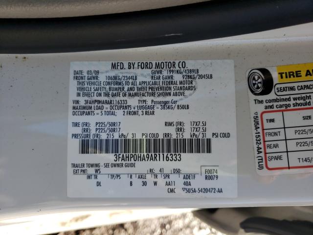 Photo 9 VIN: 3FAHP0HA9AR116333 - FORD FUSION SE 