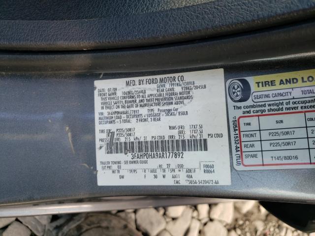 Photo 9 VIN: 3FAHP0HA9AR177892 - FORD FUSION SE 