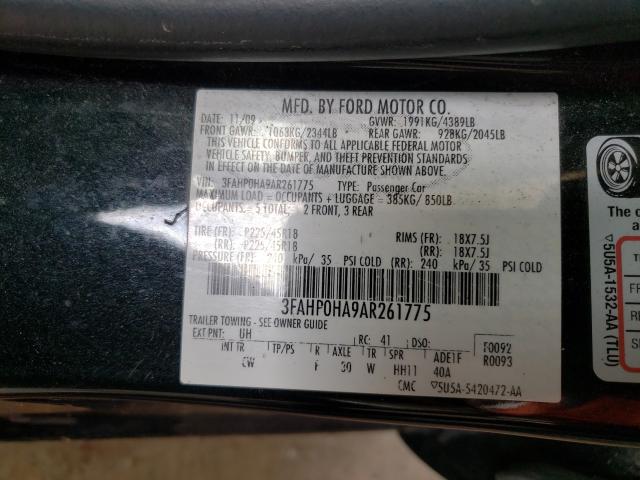 Photo 9 VIN: 3FAHP0HA9AR261775 - FORD FUSION SE 