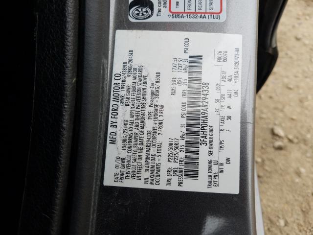 Photo 9 VIN: 3FAHP0HA9AR294338 - FORD FUSION SE 