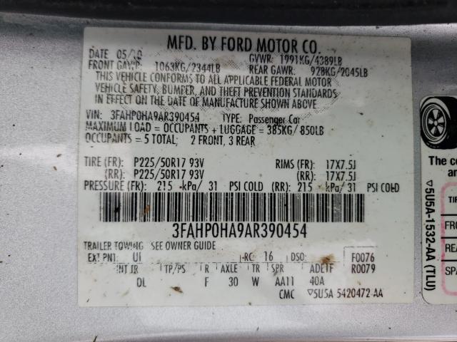 Photo 9 VIN: 3FAHP0HA9AR390454 - FORD FUSION SE 