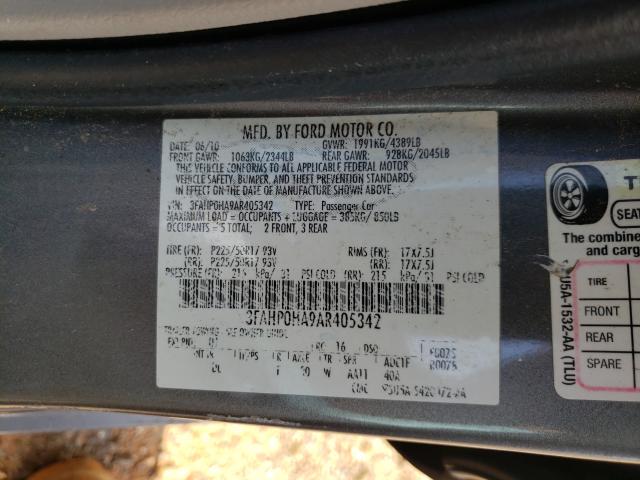 Photo 9 VIN: 3FAHP0HA9AR405342 - FORD FUSION SE 