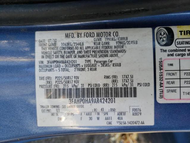 Photo 11 VIN: 3FAHP0HA9AR424201 - FORD FUSION SE 