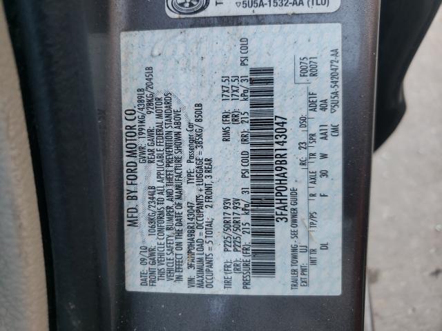 Photo 9 VIN: 3FAHP0HA9BR143047 - FORD FUSION SE 