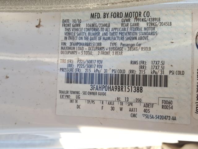 Photo 9 VIN: 3FAHP0HA9BR151388 - FORD FUSION 