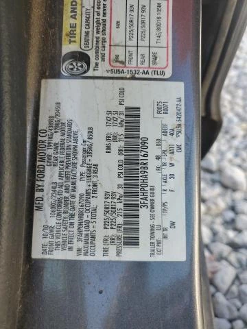 Photo 11 VIN: 3FAHP0HA9BR167090 - FORD FUSION SE 