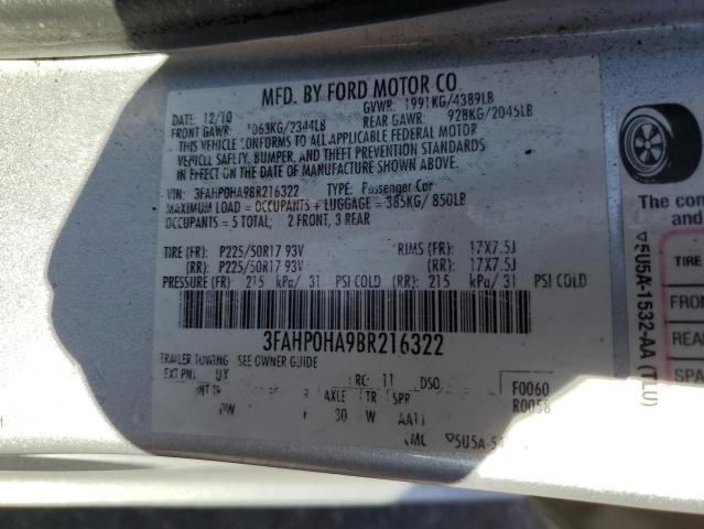 Photo 11 VIN: 3FAHP0HA9BR216322 - FORD FUSION SE 