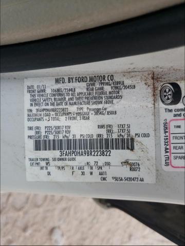 Photo 9 VIN: 3FAHP0HA9BR223822 - FORD FUSION SE 