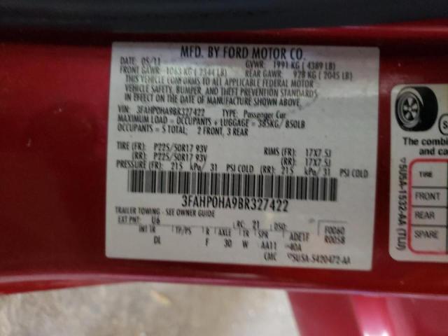 Photo 9 VIN: 3FAHP0HA9BR327422 - FORD FUSION SE 