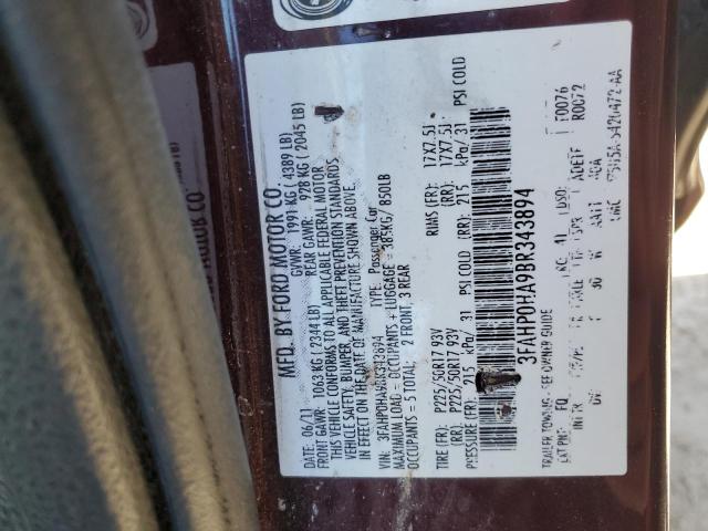 Photo 11 VIN: 3FAHP0HA9BR343894 - FORD FUSION SE 