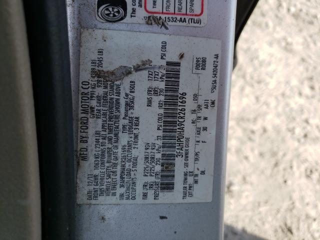 Photo 9 VIN: 3FAHP0HA9CR261696 - FORD FUSION SE 