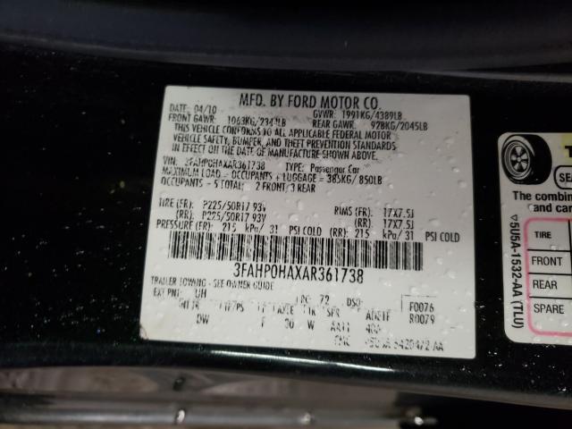 Photo 9 VIN: 3FAHP0HAXAR361738 - FORD FUSION SE 