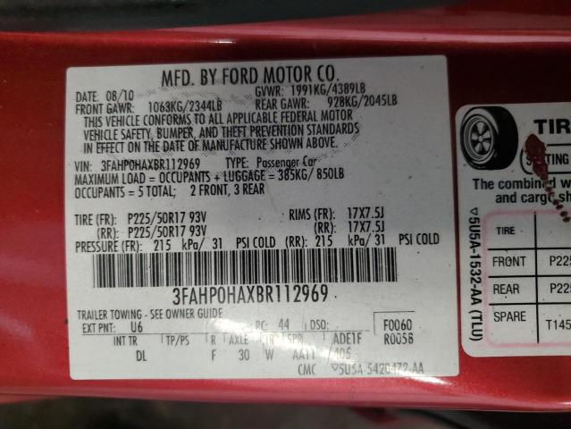 Photo 11 VIN: 3FAHP0HAXBR112969 - FORD FUSION SE 