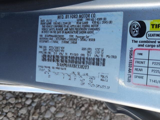 Photo 9 VIN: 3FAHP0HAXBR338283 - FORD FUSION SE 