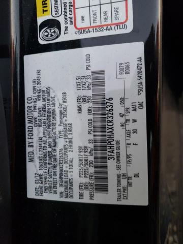 Photo 11 VIN: 3FAHP0HAXCR326376 - FORD FUSION SE 