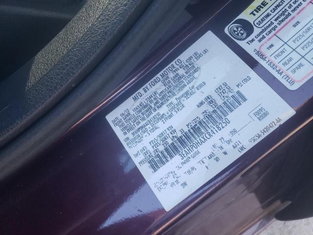 Photo 12 VIN: 3FAHP0HAXCR418250 - FORD FUSION SE 