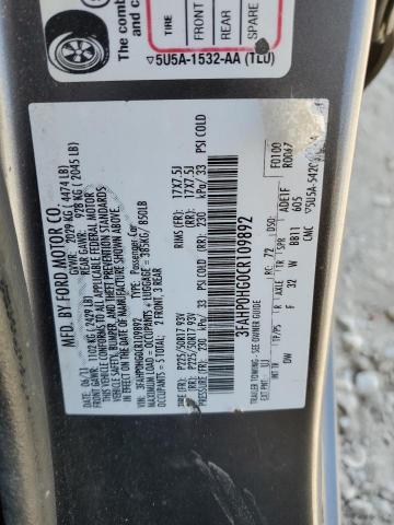 Photo 11 VIN: 3FAHP0HG0CR109892 - FORD FUSION SE 