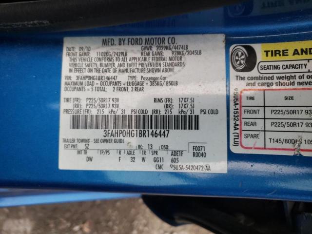 Photo 9 VIN: 3FAHP0HG1BR146447 - FORD FUSION SE 