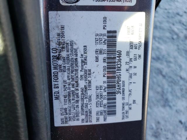 Photo 11 VIN: 3FAHP0HG1BR336460 - FORD FUSION SE 