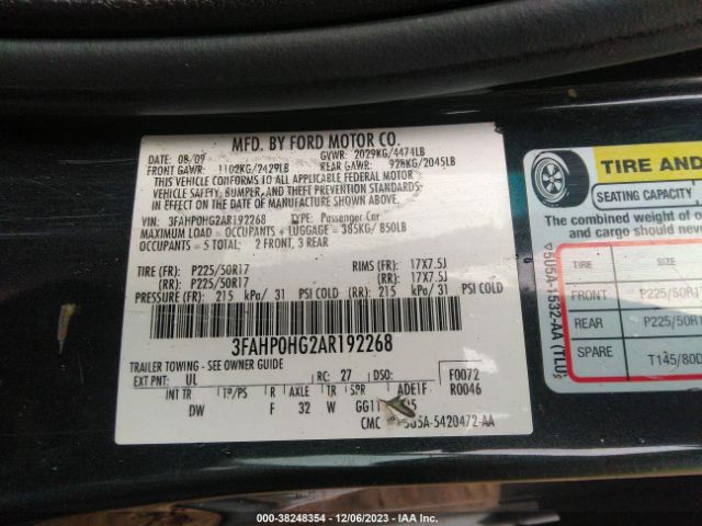 Photo 8 VIN: 3FAHP0HG2AR192268 - FORD FUSION 