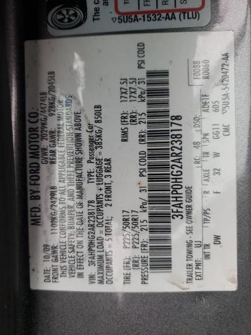 Photo 12 VIN: 3FAHP0HG2AR238178 - FORD FUSION SE 