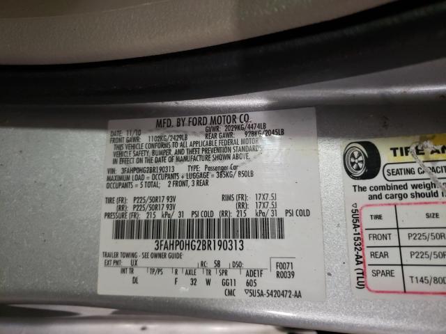 Photo 9 VIN: 3FAHP0HG2BR190313 - FORD FUSION SE 