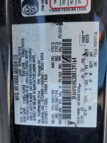 Photo 9 VIN: 3FAHP0HG3BR129164 - FORD FUSION SE 