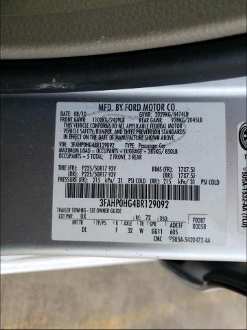 Photo 9 VIN: 3FAHP0HG4BR129092 - FORD FUSION SE 