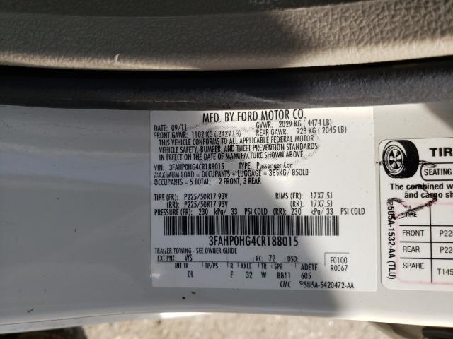 Photo 9 VIN: 3FAHP0HG4CR188015 - FORD FUSION SE 