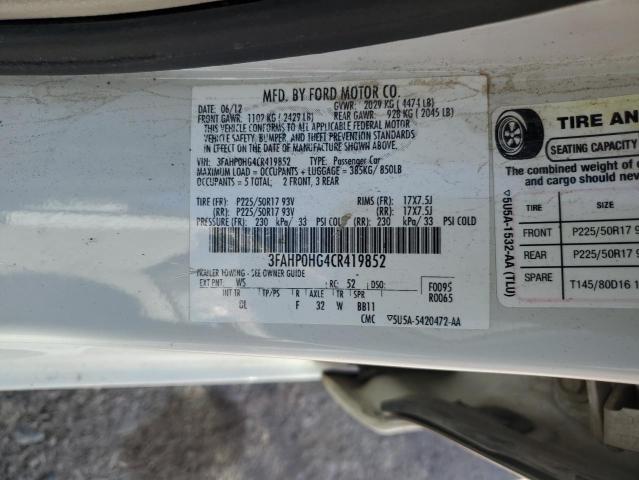 Photo 12 VIN: 3FAHP0HG4CR419852 - FORD FUSION SE 