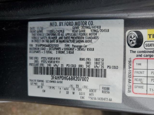 Photo 11 VIN: 3FAHP0HG6BR207002 - FORD FUSION 