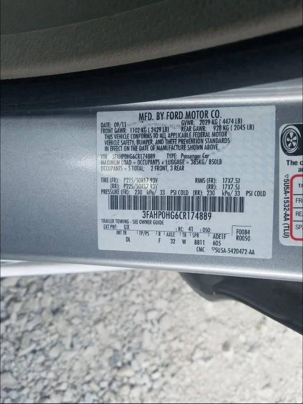 Photo 9 VIN: 3FAHP0HG6CR174889 - FORD FUSION SE 