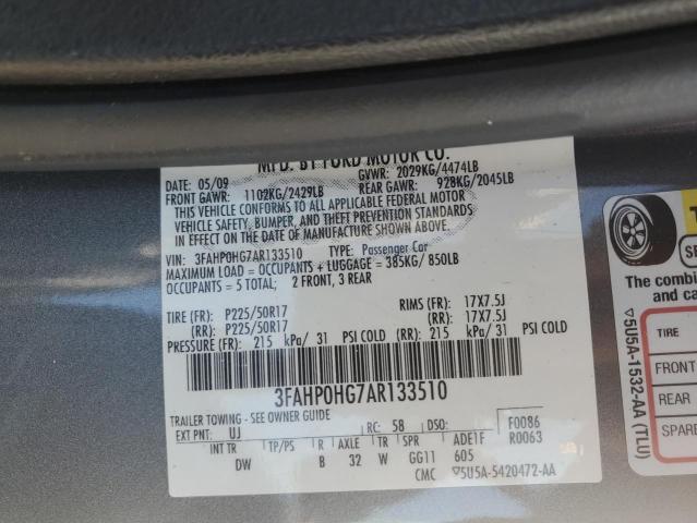 Photo 11 VIN: 3FAHP0HG7AR133510 - FORD FUSION SE 