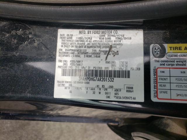 Photo 9 VIN: 3FAHP0HG7AR201532 - FORD FUSION SE 