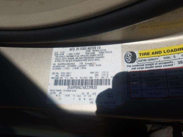 Photo 9 VIN: 3FAHP0HG7AR239830 - FORD FUSION SE 